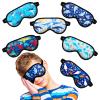 Eurzom 6 Pieces Shark Dinosaur Kids Sleep Mask Soft Satin Eye Mask Boys Animals Theme Kids Night Products for Sleeping Supplies, 6 Styles(Shark) view 1