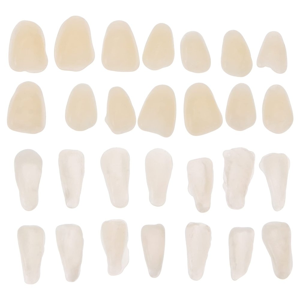 EXCEART 100 Pieces Artificial Resin Teeth Veneer Fillings - Temporary Replacements for Tooth Repair Supply
