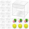Eaasty 200 Pcs 3 x 3 x 3 Inch Clear Favor Boxes Small Transparent Candy Gift Box Plastic Treat Boxes Party Favor Cube for Packaging Containers Macaron Birthday Wedding Baby Shower view 1