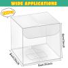 Eaasty 200 Pcs 3 x 3 x 3 Inch Clear Favor Boxes Small Transparent Candy Gift Box Plastic Treat Boxes Party Favor Cube for Packaging Containers Macaron Birthday Wedding Baby Shower view 2