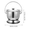 Tofficu Stainless Steel Urinary Pot with Lid 9.84 Inch Portable Covered Night Urinal Bedpan for Elderly Children Pregnant Women Home Travel view 4