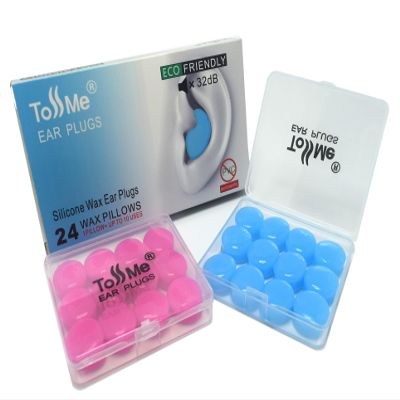 Wax Ear Plugs for Sleep - 24 Silicone Wax Earplugs for Swimming and Sleeping - Gel Ear Plugs for Noise Cancelling, Ear Protection - SNR -32dB earplugs