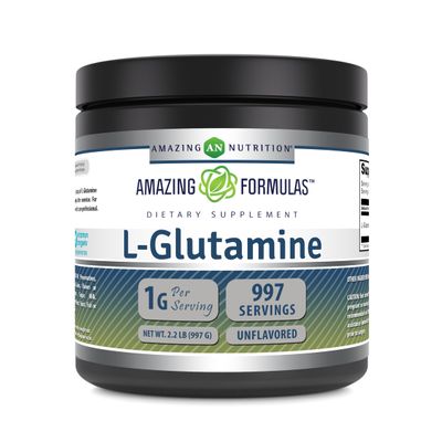 Amazing Formulas L-Glutamine Powder | Amino Acid Supplement | Non-GMO | Gluten Free | Made in USA (Unflavored | 2.2 Lb)