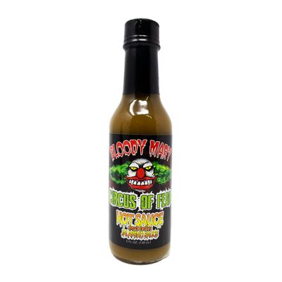 Bloody Mary Jalapeno Hot Sauce 5 Oz. Great Hot Sauce Gift (Circus of Fear Label)