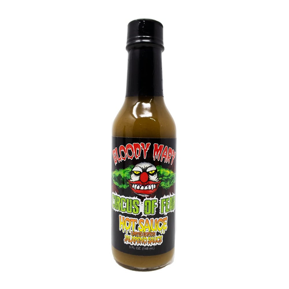Bloody Mary Jalapeno Hot Sauce 5 Oz. Great Hot Sauce Gift (Circus of Fear Label)