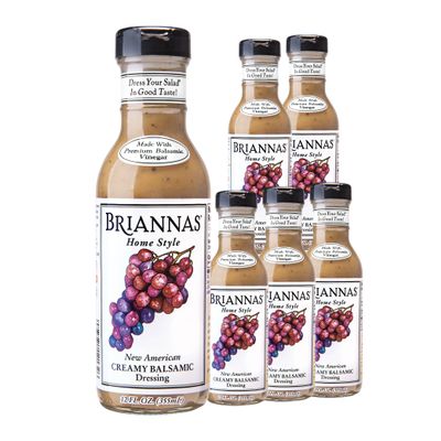 BRIANNAS - Home Style New American Creamy Balsamic Dressing Fine Salad Dressing made with Premium Ingredients - Gluten Free Dressing - 12 oz. Bottles - 6 Pack