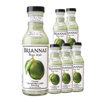 BRIANNAS - Home Style Creamy Cilantro Lime Dressing Fine Salad Dressing made with Premium Ingredients - Gluten Free, Kosher, & Low Sugar - 12 oz. Bottles - 6 Pack