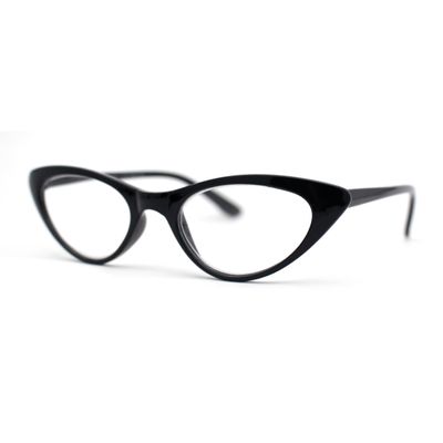 SA106 Classic Iconic Fashionable Cat Eye Snug Reading Glasses Black +1.75