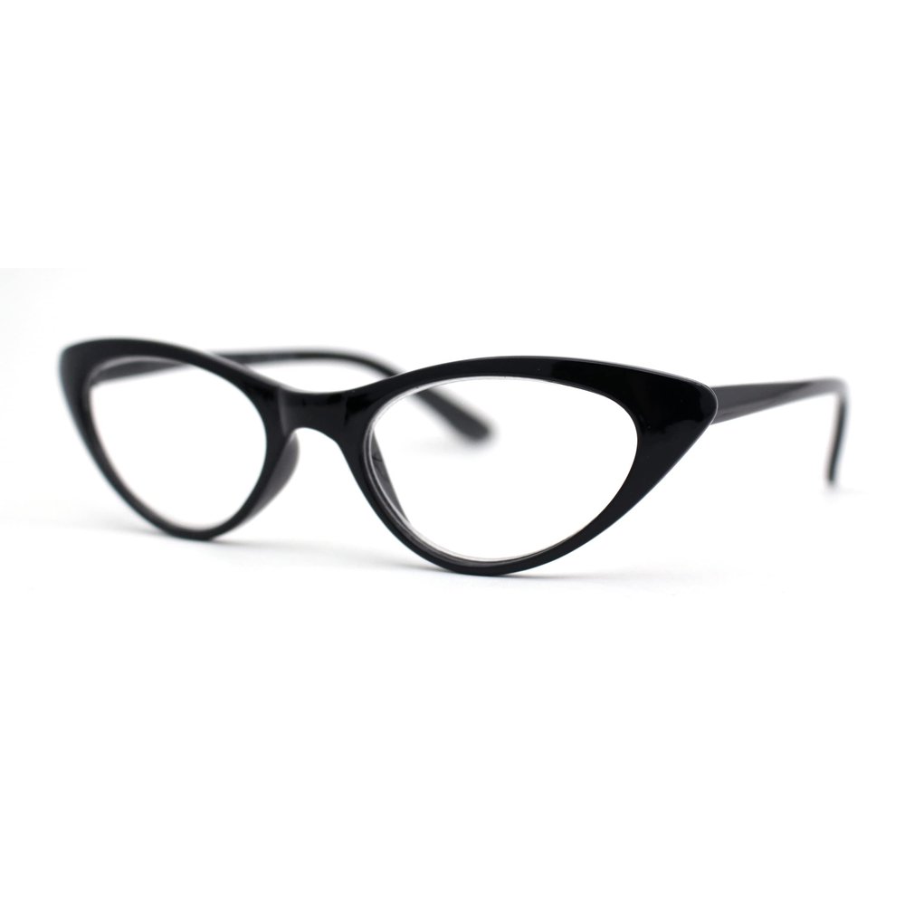 SA106 Classic Iconic Fashionable Cat Eye Snug Reading Glasses Black +1.75