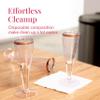 Prestee Set of 24 Plastic Champagne Flutes Disposable - Silver Glitter Pink Champagne Glasses with Rose Gold Rim, Elegant Toasting Cups for Weddings, Cocktail Parties, New Year's Celebrations view 2