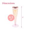 Prestee Set of 24 Plastic Champagne Flutes Disposable - Silver Glitter Pink Champagne Glasses with Rose Gold Rim, Elegant Toasting Cups for Weddings, Cocktail Parties, New Year's Celebrations view 3