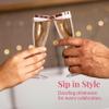 Prestee Set of 24 Plastic Champagne Flutes Disposable - Silver Glitter Pink Champagne Glasses with Rose Gold Rim, Elegant Toasting Cups for Weddings, Cocktail Parties, New Year's Celebrations view 4