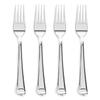Prestee 100-Pack Heavy Duty Plastic Forks - 7-Inch Elegant Silver Plastic Forks Disposable Set - Fancy, Disposable Silverware Utensils for Parties, Holidays, Weddings, and Events - Durable Cutlery Set view 1