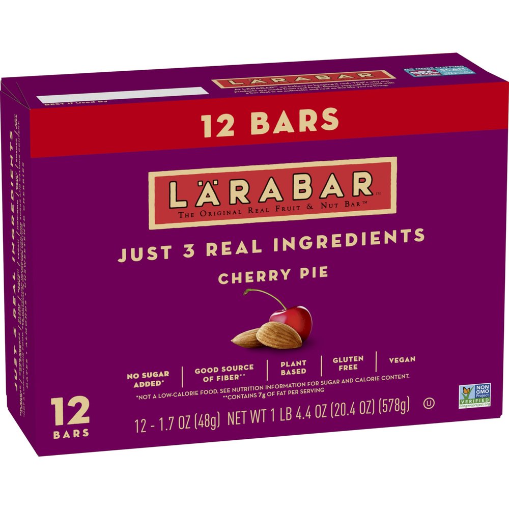 Larabar Cherry Pie, Gluten Free Vegan Fruit & Nut Bars, 1.6 oz bars, 12 ct
