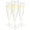 Prestee 24 Champagne Flutes Plastic - Disposable Flute - Silver Glitter Plastic Glasses for Parties - Mimosa Bar, Wedding, Shower Party, New Years Eve Party Supplies 2025 (Silver) view 1