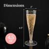 Prestee 24 Champagne Flutes Plastic - Disposable Flute - Silver Glitter Plastic Glasses for Parties - Mimosa Bar, Wedding, Shower Party, New Years Eve Party Supplies 2025 (Silver) view 3