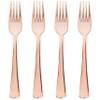 Prestee Set of 100 Rose Gold Plastic Forks Disposable - 7-in Heavy-Duty Fork Flatware - Bulk Pack Fancy Silverware - Sturdy Pink Cutlery for Weddings, Birthday Parties, Buffets, Catering and Events view 1