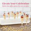 Prestee Set of 24 Silver Glitter Plastic Champagne Flutes - 4.5 oz Capacity - Shatterproof Durable Disposable Glasses - Elegant Design - Ideal for Weddings, Cocktail Parties, and Outdoor Celebrations view 2