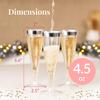 Prestee Set of 24 Silver Glitter Plastic Champagne Flutes - 4.5 oz Capacity - Shatterproof Durable Disposable Glasses - Elegant Design - Ideal for Weddings, Cocktail Parties, and Outdoor Celebrations view 3