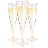 Prestee 24 Piece Plastic Champagne Flutes - 4.5 oz Plastic Wine Glasses with Rose Gold Glitter - Cocktail Glasses for Parties - Party Supplies for Mimosa Bar, Wedding, Shower Party and New Years Eve view 1