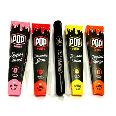 Pop Cones Mix King Size Flavors,4 packs of 3 cones with DeLaCruzV Doobtube.