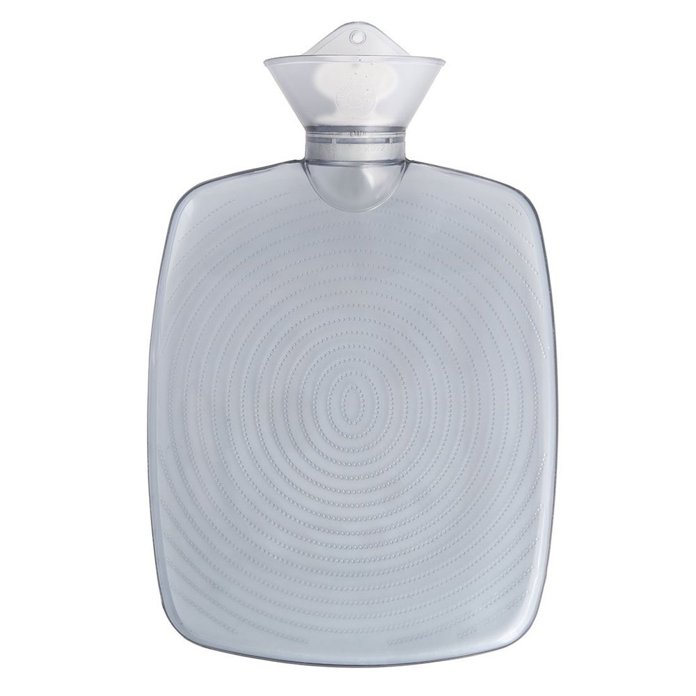 Ruilogod PVC Reusable Hot Water Bottle Bag Warm Cold Therapy 1700ML Clear Gray (id: 833 9d3 2ac bf4 e8c