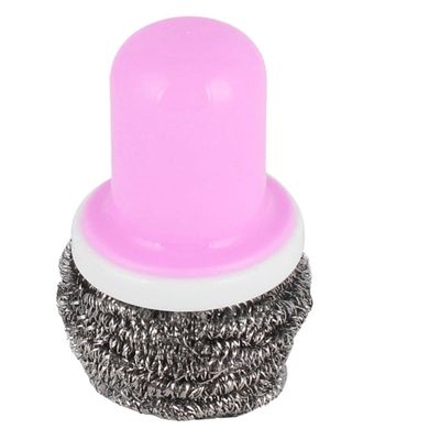 Ruilogod Plastic Handle Metal Wire Ball Home Kitchen Cleaning Pot Brush Cleaner Tool Pink (id: 930 5e3 a26 688 507