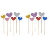 Ruilogod Cupcake Heart Shaped DIY Glittery Handcrafts Toothpick Picks 12 in 1 (id: 7f9 06d 2f9 479 482 view 1