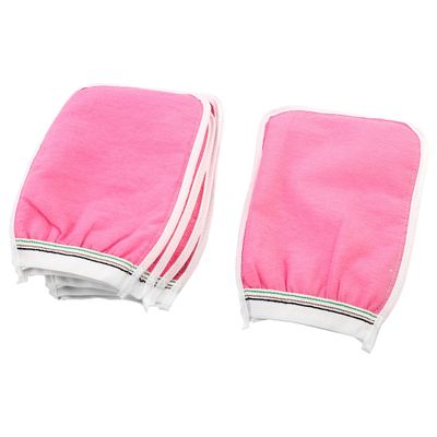 Ruilogod Nylon Home Bathroom Dual Sides Scrubbing Bath Shower Glove 5pcs Pink White (id: 30e bb0 2a2 044 518