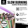 Colorful Pre Rolled Cones -72 Pack Rainbow King Size Cones Rolling Paper, Slow Burning Preroll Cones with Golden Spoon Suit Party(110mm) view 3
