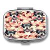 Pocket Pill Box Dog and Flower Portable Pill and Vitamin Storage Box for Purse Pocket Travel Gifts view 1