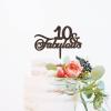 10 & Fabulous Cake Toppers Brown Wood 10th Birthday Party Decorations Happy Birthday Cake Topper Customized Age Birthday Cake Decoration Birthday Cake for Birthday Party Decoration Ideas view 1
