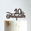 10 & Fabulous Cake Toppers Brown Wood 10th Birthday Party Decorations Happy Birthday Cake Topper Customized Age Birthday Cake Decoration Birthday Cake for Birthday Party Decoration Ideas view 3