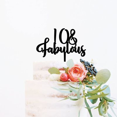 10 & Fabulous Cake Toppers Black Acrylic 10th Birthday Cake Decorations Supplies Happy Birthday Cake Topper Customized Age Birthday Cake Decoration Birthday Anniversary Party Decorations