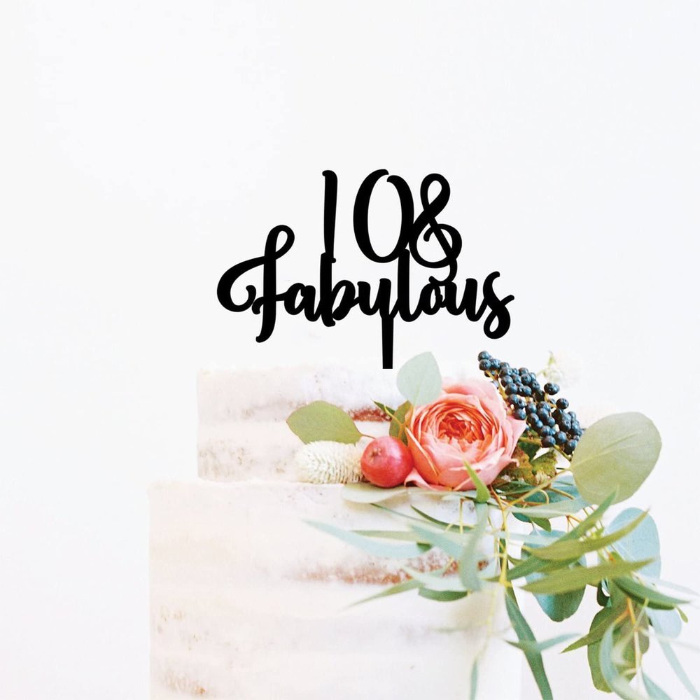 10 & Fabulous Cake Toppers Black Acrylic 10th Birthday Cake Decorations Supplies Happy Birthday Cake Topper Customized Age Birthday Cake Decoration Birthday Anniversary Party Decorations