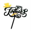 10 Pcs Happy Father's Day Black Gold Acrylic Cake Topper New Party Cake For Birthday Cake Decoration Dad Party Supplies view 2
