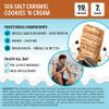 JiMMYBAR! - Sea Salt Caramel Cookies N' Cream - 19g High Protein Bars - 7g Sugar - 12 Count - 58g Health Bars - Natural Peanut Butter Core - Caffeinated Protein Bar For Energy- Hand Drizzled Chocolate view 3