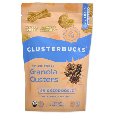 Clusterbucks Superfood Clusters Grain-Free, Keto-Friendly Granola with Regeneratively Grown Sprouted Buckwheat Gluten-Free, Low-Carb, Organic Healthy Snack (6 Ounce (Pack of 1), Snickerdoodle)