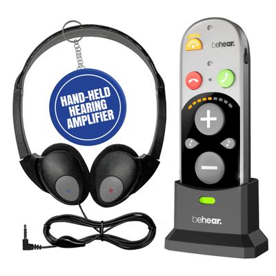 BeHear SMARTO Personal Hearing Amplifier - Pocket-Sized Bluetooth Assistive Listening Device for Seniors, TV & Phone Calls, Sound Amplifier for Hearing, Rechargeable Hearing Device for Elderly