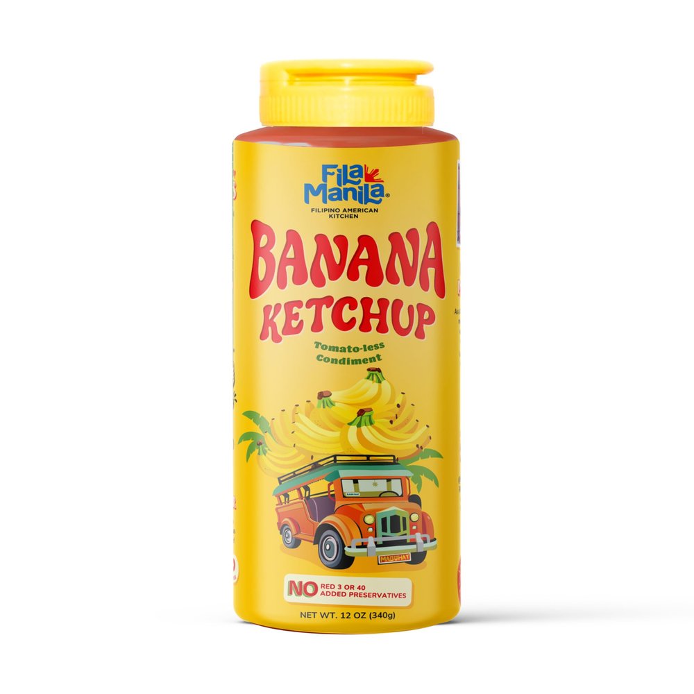Fila Manila Banana Ketchup  Filipino Sauce & Condiment  12 oz jar, Mild, Vegan, No MSG, No Sugar Added, Gluten Free, Dairy Free, Made in the USA, Banana Ketchup, 1 Count (Pack of 1)