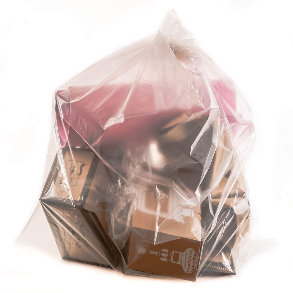 (180 Pack) 35x55 inch Large Heavy Duty Clear Trash Bags - Yard Trash Bags, Leaves, Lawn and Leaf Bags, Recycling Garbage Bags, Construction, Industrial Bags