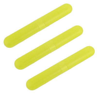 Ruilogod Plastic Travel Toothbrush Chopsticks Protective Holding Storage Cases Boxes 3 Pcs Yellow (id: f5c 9d6 ad6 ab7 b8b