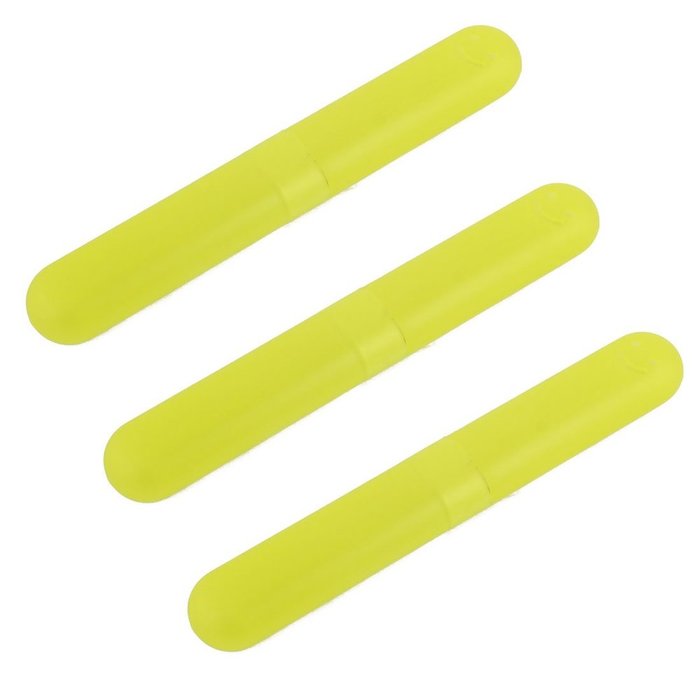 Ruilogod Plastic Travel Toothbrush Chopsticks Protective Holding Storage Cases Boxes 3 Pcs Yellow (id: f5c 9d6 ad6 ab7 b8b