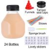 Fhxtcygj 24 Pack 8oz Reusable Empty Plastic Juice Bottles with Leak-Proof Caps Lids, PET Clear Water Bottle, Recyclable Bulk Drink Containers for Juicing, Smoothie, Milk and Beverages view 4
