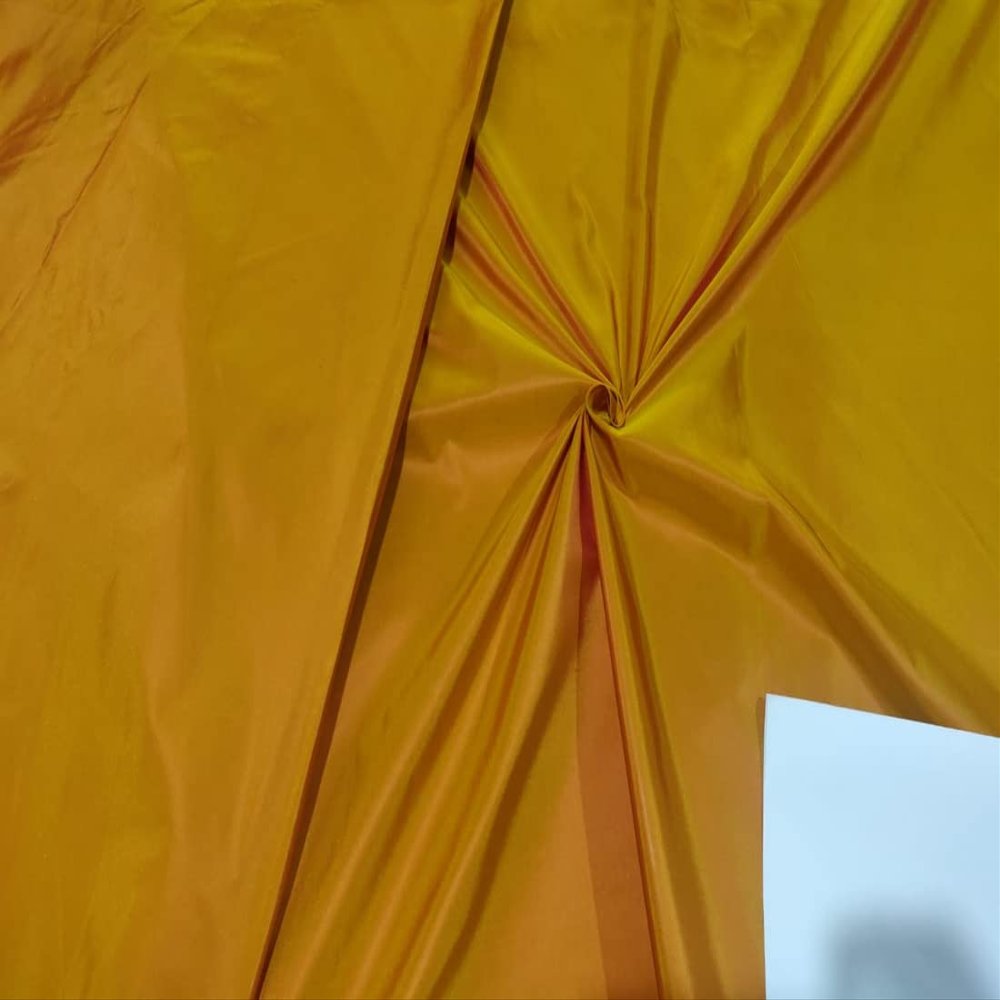 100% Pure Silk Taffeta Mustard x red 54"~Color 32 Momme TAF321 by The Yard