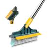 2 in 1 Floor Brush Scrubber with Long Handle Grout Brush 3 Poles 53.5'' New Upgrade Stiff Bristle Cleaning Scrub Brush with Squeegee 120Rotating Tile Brush for Cleaning Bathroom Glass Patio Kitchen view 1