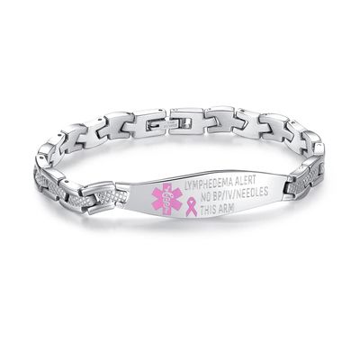 LinnaLove Lymphedema Alert Bracelets no bp/iv/needles this arm Stainless Steel Medical id Bracelets for Women (Mermaid)