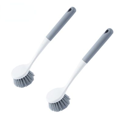 NA Long Handle Pot Washing Brush Household Small Brush Does not Hurt Pot Brush Pot Artifact Kitchen Does not Stick Pot decontamination Cleaning Brush dishwashing Brush 2Pack