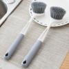 NA Long Handle Pot Washing Brush Household Small Brush Does not Hurt Pot Brush Pot Artifact Kitchen Does not Stick Pot decontamination Cleaning Brush dishwashing Brush 2Pack view 2