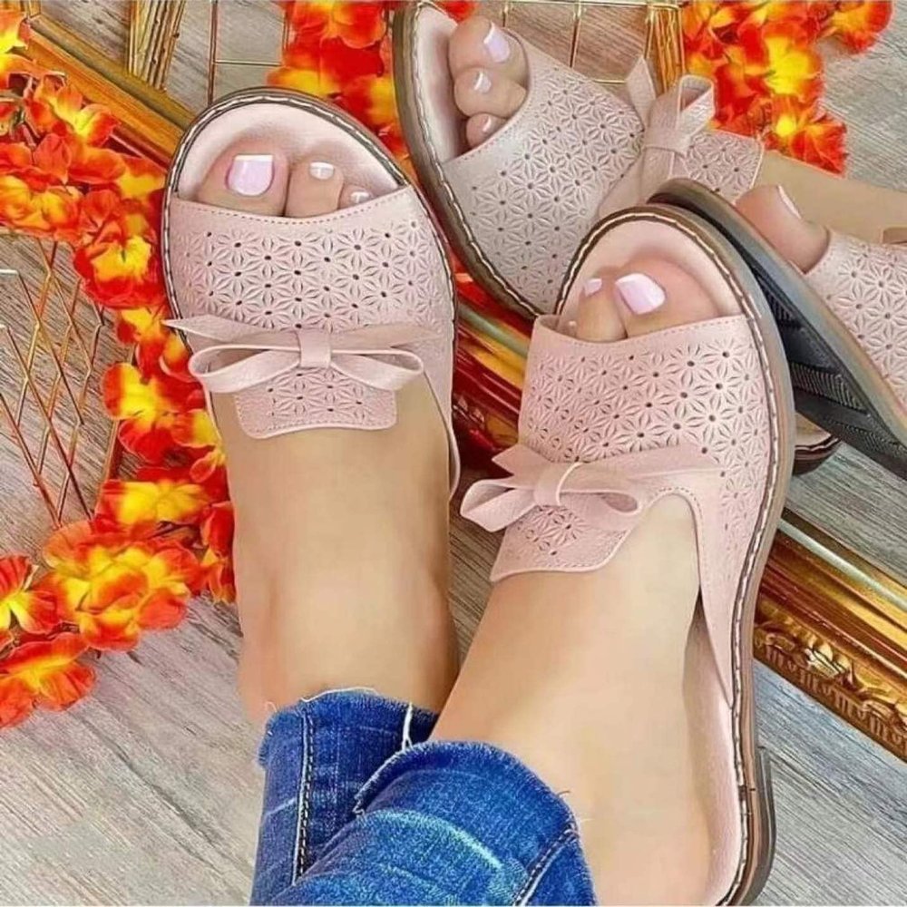 WALLDOR Foot Massage Relax Shoes,Reflexology Acupressure Foot Massager,Fashion Flat Sandals, Large Size Non-Slip Sandals,Pink,41
